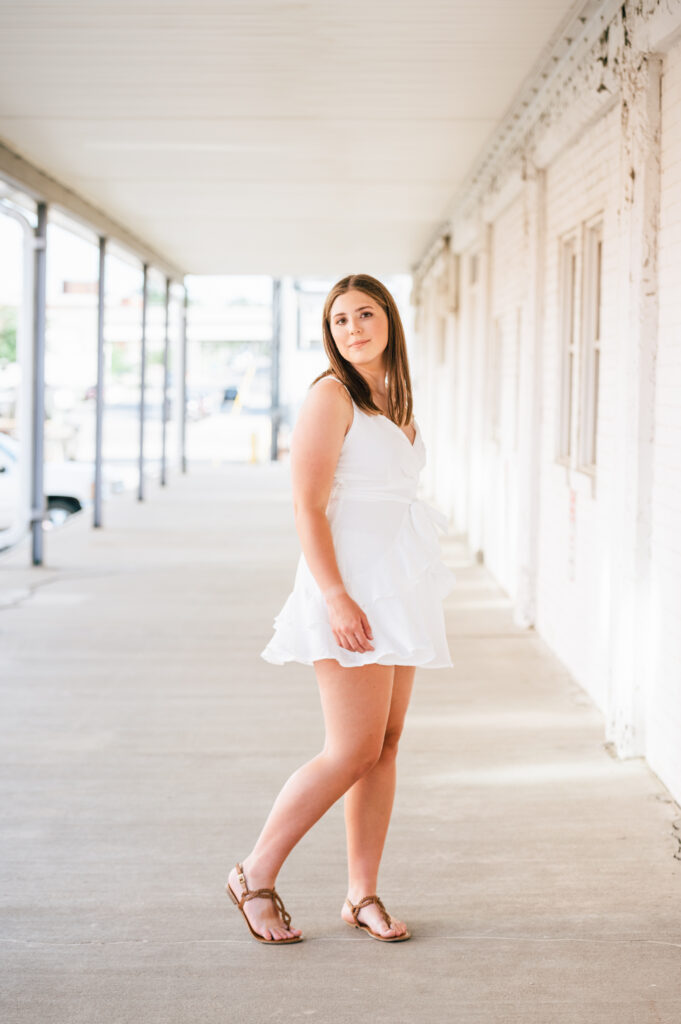 senior photos white dress
