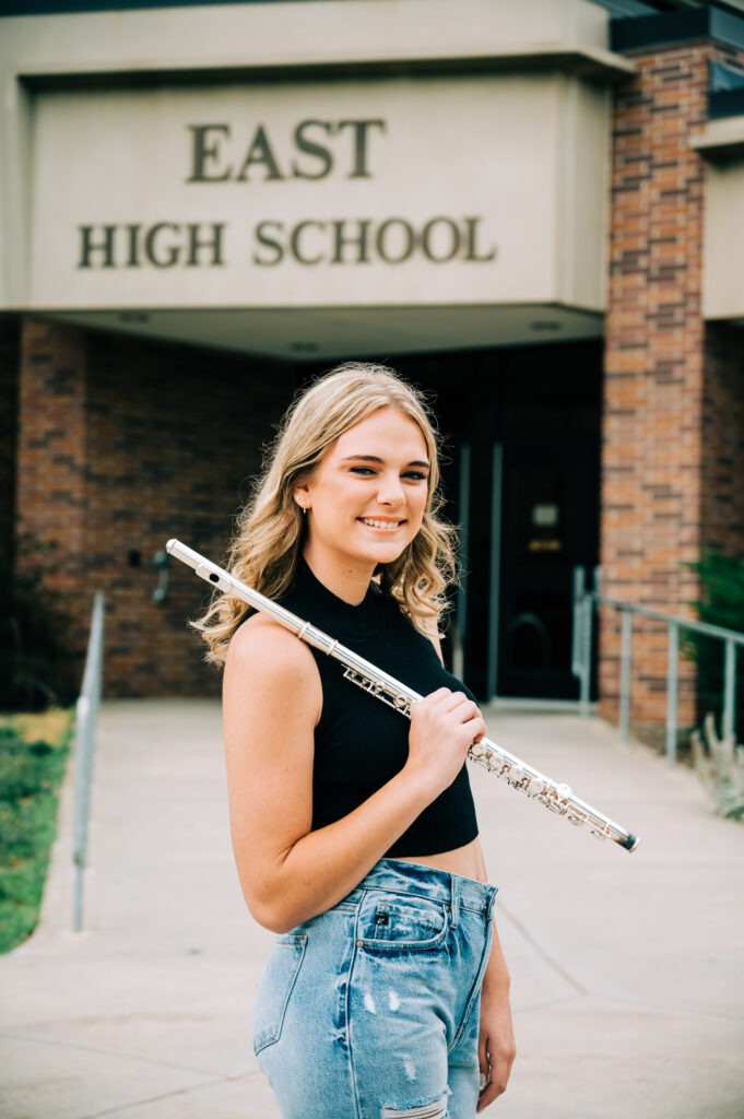 High school senior band flute